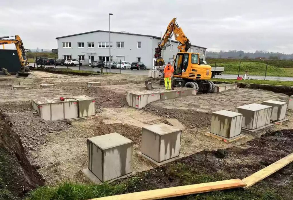 Foundation preparation for FOREMOST self storage shipping container installation, ensuring stabil...