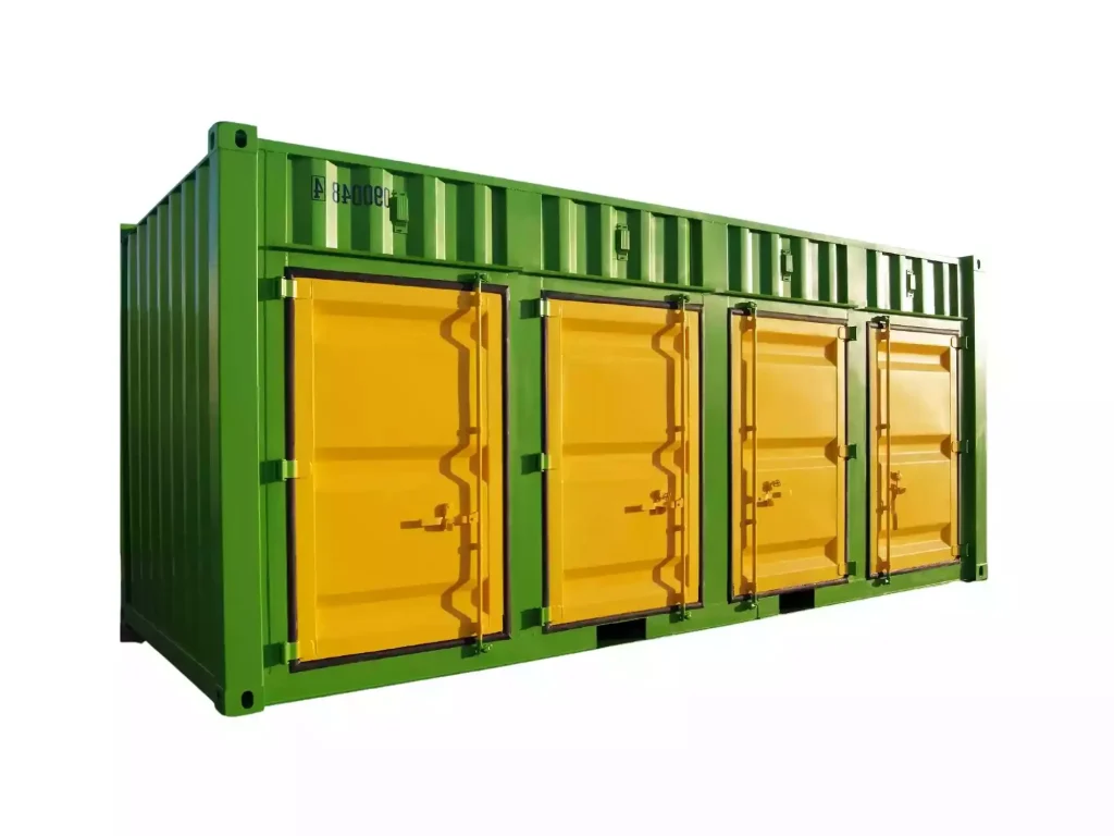 20ft open sided doors storage container 4 rooms