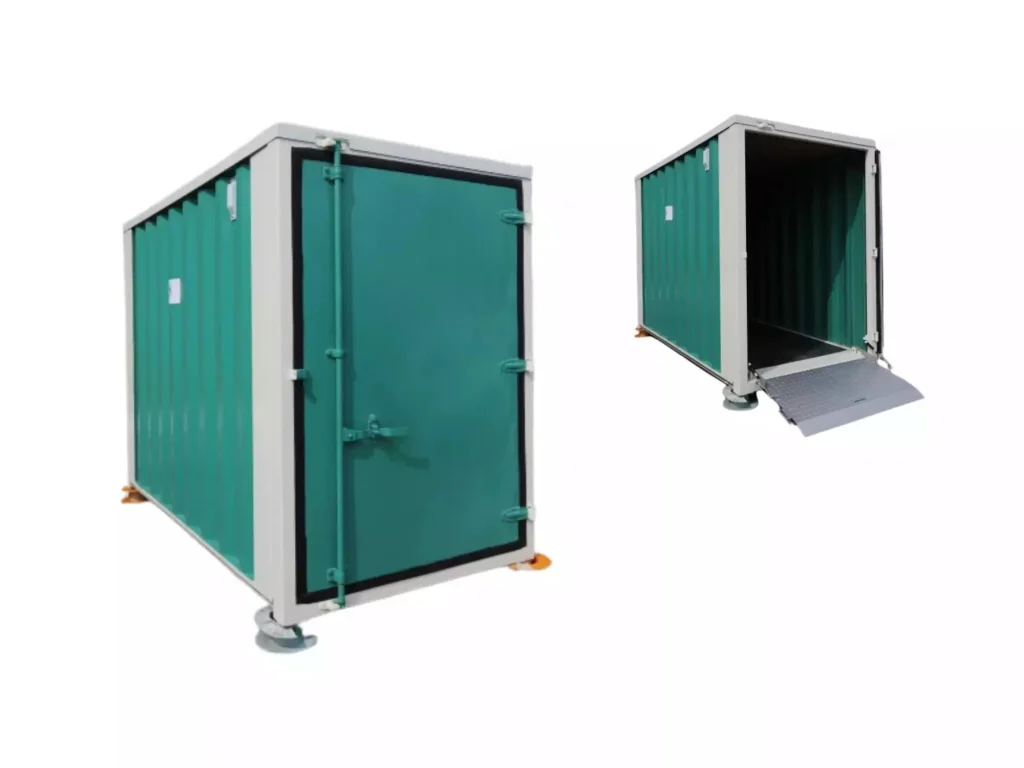 6ft self storage container motobike storage container unit with flodable ramp